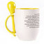 A cup with a spoon. Yellow (250 ml)
