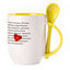 A cup with a spoon. Yellow (250 ml)