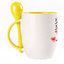 A cup with a spoon. Yellow (250 ml)