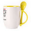 A cup with a spoon. Yellow (250 ml)