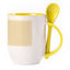 A cup with a spoon. Yellow (250 ml)