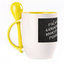 A cup with a spoon. Yellow (250 ml)
