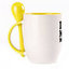A cup with a spoon. Yellow (250 ml)