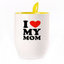 A cup with a spoon. Yellow (250 ml)