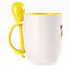 A cup with a spoon. Yellow (250 ml)