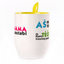 A cup with a spoon. Yellow (250 ml)