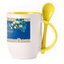 A cup with a spoon. Yellow (250 ml)