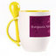 A cup with a spoon. Yellow (250 ml)
