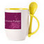A cup with a spoon. Yellow (250 ml)