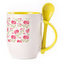 A cup with a spoon. Yellow (250 ml)