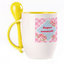A cup with a spoon. Yellow (250 ml)