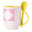 A cup with a spoon. Yellow (250 ml)