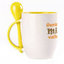 A cup with a spoon. Yellow (250 ml)