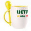 A cup with a spoon. Yellow (250 ml)