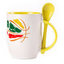 A cup with a spoon. Yellow (250 ml)