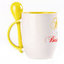 A cup with a spoon. Yellow (250 ml)