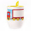 A cup with a spoon. Yellow (250 ml)