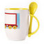 A cup with a spoon. Yellow (250 ml)
