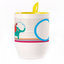 A cup with a spoon. Yellow (250 ml)
