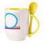 A cup with a spoon. Yellow (250 ml)
