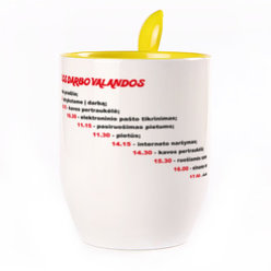 A cup with a spoon. Yellow (250 ml)