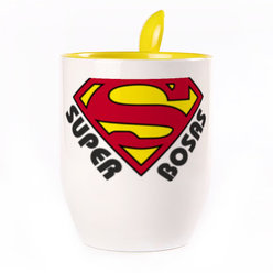 A cup with a spoon. Yellow (250 ml)