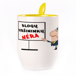 A cup with a spoon. Yellow (250 ml)