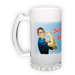 Frosted glass beer mug (500 ml)