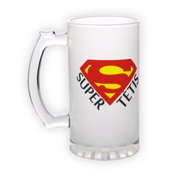 Frosted glass beer mug (500 ml)