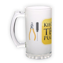 Frosted glass beer mug (500 ml)