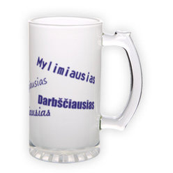 Frosted glass beer mug (500 ml)