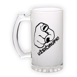 Frosted glass beer mug (500 ml)