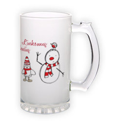 Frosted glass beer mug (500 ml)