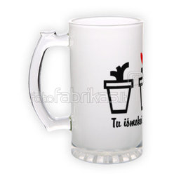 Frosted glass beer mug (500 ml)