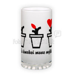 Frosted glass beer mug (500 ml)