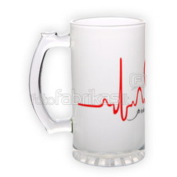 Frosted glass beer mug (500 ml)