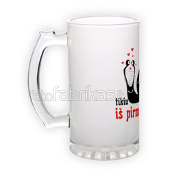 Frosted glass beer mug (500 ml)
