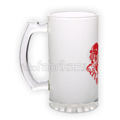 Frosted glass beer mug (500 ml)