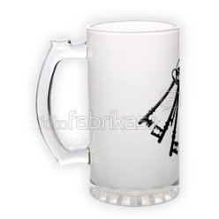 Frosted glass beer mug (500 ml)