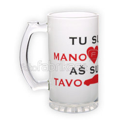 Frosted glass beer mug (500 ml)