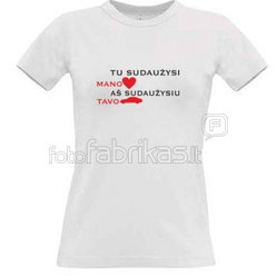 Women's T-shirt with your choice of photos, notes, white
