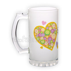 Frosted glass beer mug (500 ml)