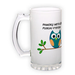Frosted glass beer mug (500 ml)