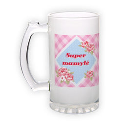 Frosted glass beer mug (500 ml)