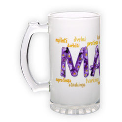 Frosted glass beer mug (500 ml)