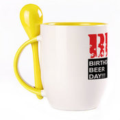 Puodelis su šaukšteliu. Geltonas (250 ml)