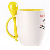 Tass koos lusikaga. Kollane (250 ml)