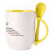 Puodelis su šaukšteliu. Geltonas (250 ml)