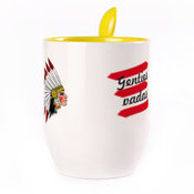 Tass koos lusikaga. Kollane (250 ml)
