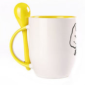 Puodelis su šaukšteliu. Geltonas (250 ml)